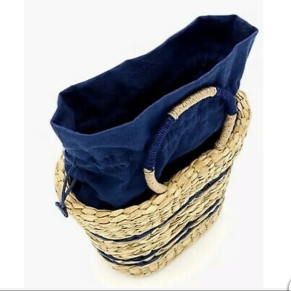 Poolside x J Crew Woven straw basket bag NWT ! - Picture 7 of 8